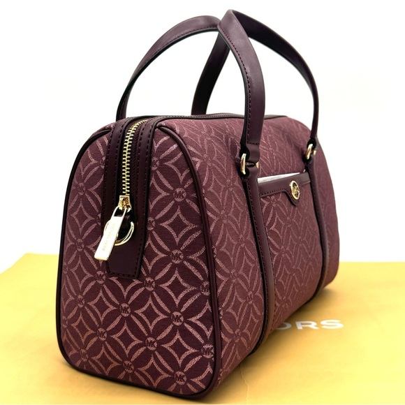 Michael Kors Medium Travel Duffle Satchel Bag Ox Blood Multi - Picture 4 of 11